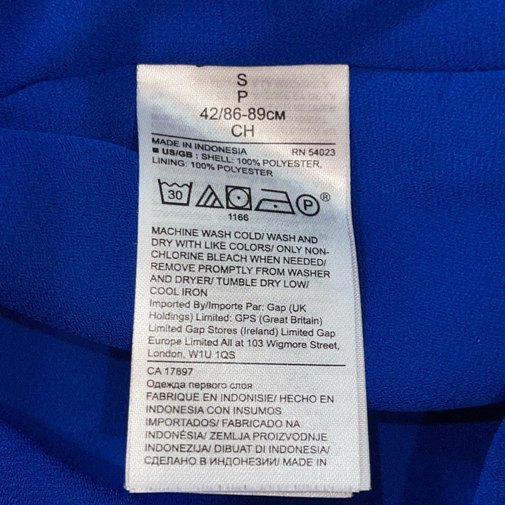 Banana Republic Brilliant Blue Long Bell Sleeve Blouse Size Small - Picture 5 of 5